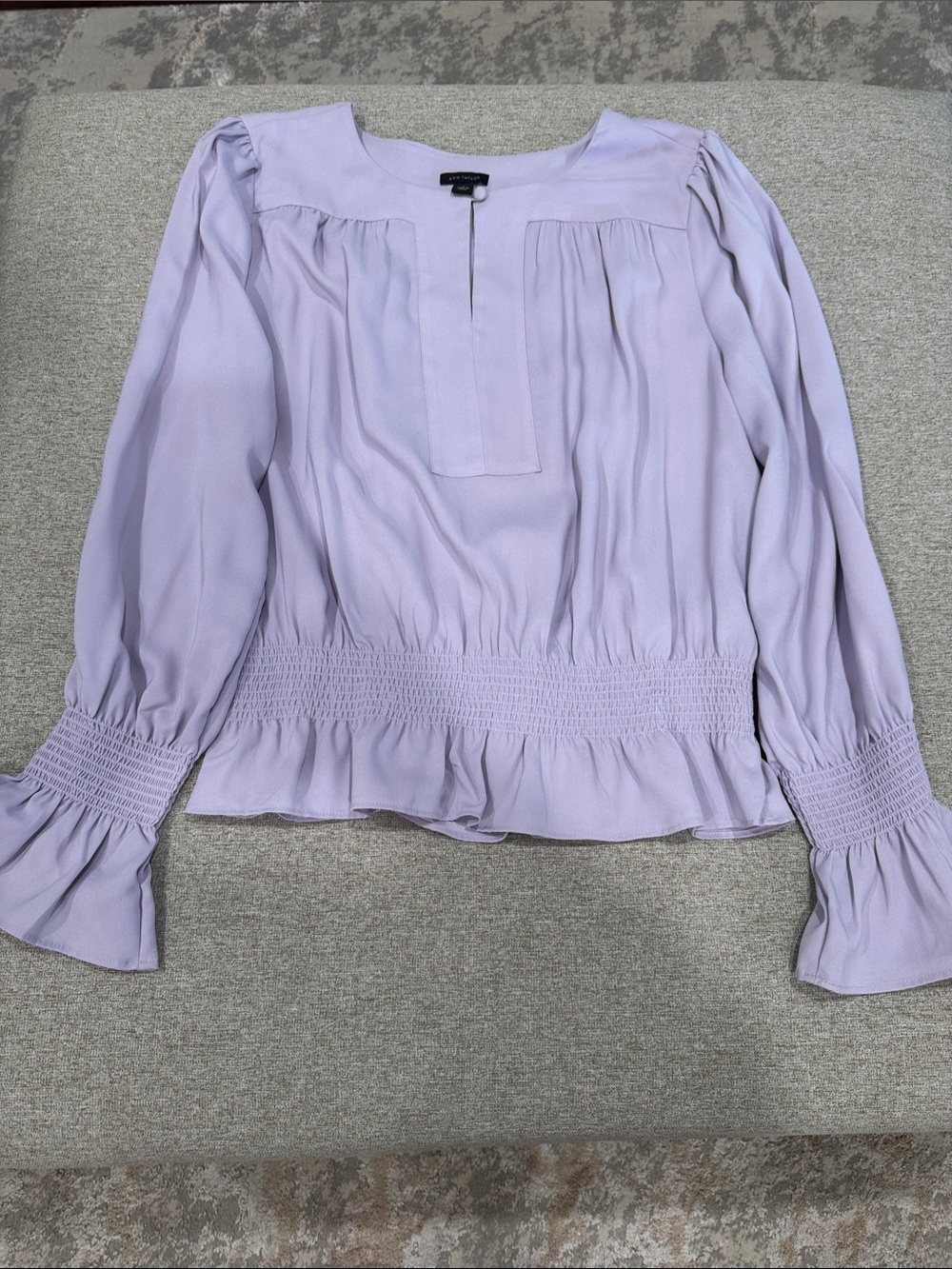 Women's Lilac Ruffle Hem Blouse
